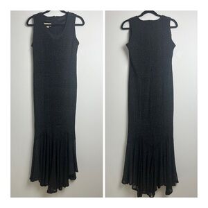 Vintage Damianau Black Mermaid Bodycon Formal Open Knit Whimsigoth  Dress Sz S
